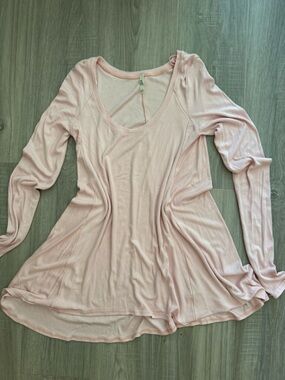 Free People January Tee Dusty Pink Long-Sleeve Top